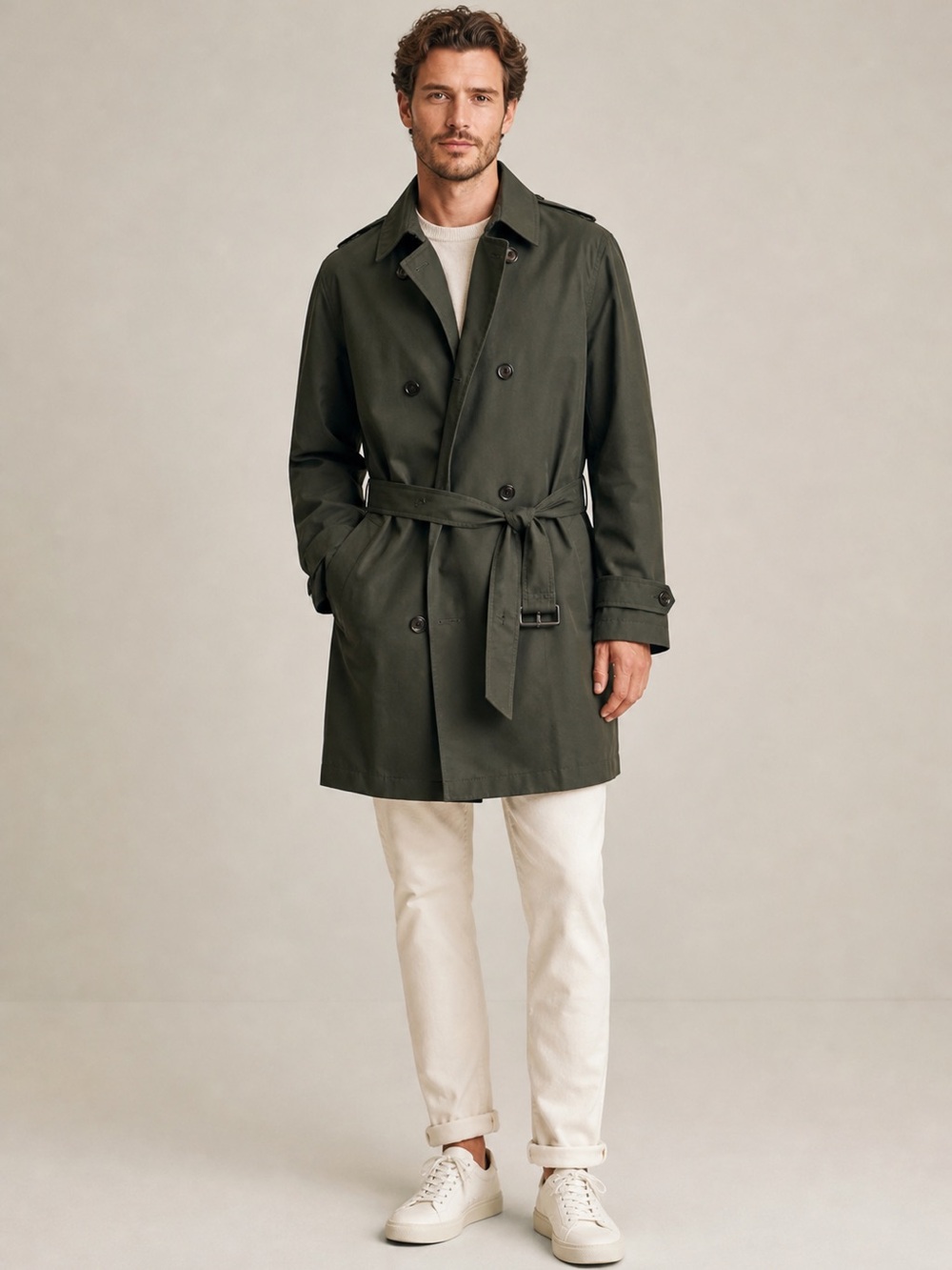 🔥SALE🔥J. Crew Men’s Trench Coat Green Large